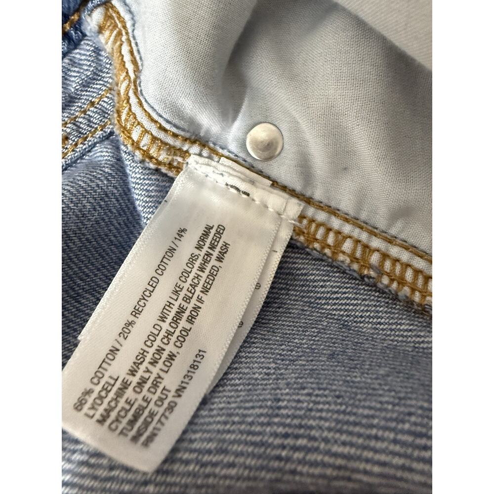 Wild Fable Women’s Mid Rise Baggy Cargo Jeans Blue Denim Wide Leg Utility Size 2 - Picture 11 of 12
